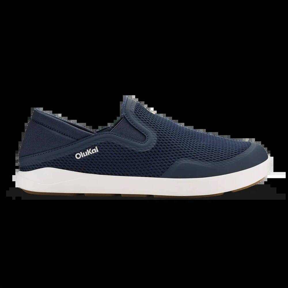 NEW OLUKAI men's moku slip on shoes in trench blue / trench blue